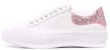 (W) Alexander McQueen Deck Plimsoll 'Putih Mawar Merah Jambu Berkilau' 676686-WIABJ-9477
