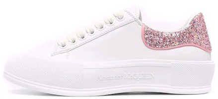 (Women) Alexander McQueen Deck Plimsoll 'White Rose Pink Glitter' 676686-WIABJ-9477 (Women) Alexander McQueen Deck Plimsoll 'White Rose Pink Glitter' 676686-WIABJ-9477