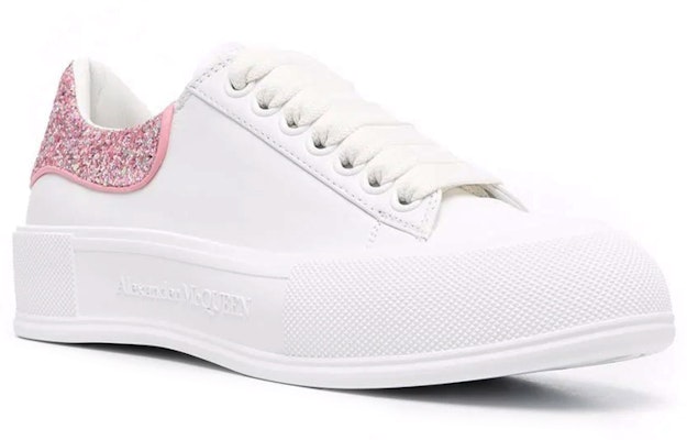 (W) Alexander McQueen Deck Plimsoll 'Putih Mawar Pink Glitter' 676686-WIABJ-9477 Order (W) Alexander McQueen Deck Plimsoll 'Putih Mawar Pink Glitter' 676686-WIABJ-9477