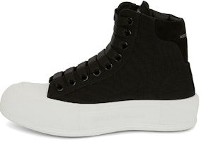 (Women) Alexander McQueen Deck Plimsoll High 'Black White' 666381W4MV71070 (Women) Alexander McQueen Deck Plimsoll High 'Black White' 666381W4MV71070