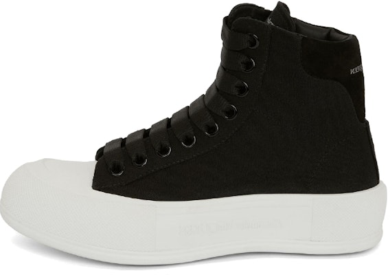(Women) Alexander McQueen Deck Plimsoll High 'Black White' 666381W4MV71070 Buy (Women) Alexander McQueen Deck Plimsoll High 'Black White' 666381W4MV71070