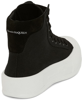 (Women) Alexander McQueen Deck Plimsoll High 'Black White' 666381W4MV71070 Shop (Women) Alexander McQueen Deck Plimsoll High 'Black White' 666381W4MV71070