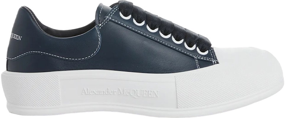 (Women) Alexander McQueen Deck Plimsoll Lace-Up Leather Sneakers 'Navy' 667245WIABK4472 Order (Women) Alexander McQueen Deck Plimsoll Lace-Up Leather Sneakers 'Navy' 667245WIABK4472