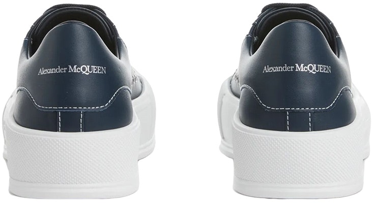 (Women) Alexander McQueen Deck Plimsoll Lace-Up Leather Sneakers 'Navy' 667245WIABK4472 Purchase (Women) Alexander McQueen Deck Plimsoll Lace-Up Leather Sneakers 'Navy' 667245WIABK4472
