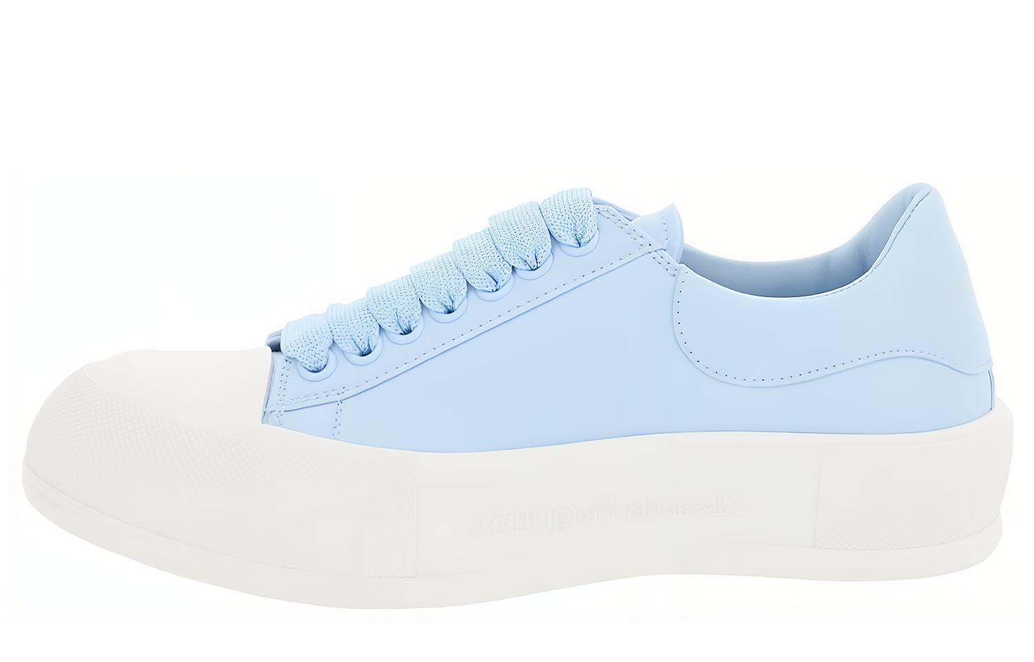 (Women) Alexander McQueen Deck Plimsoll Lace-Up Sneakers 'Blue White' 667245WIAB64469