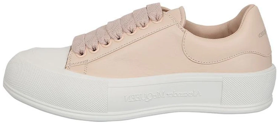 (Women) Alexander McQueen Deck Plimsoll Lace-Up Sneakers 'Peach White' 667245WIAB66835 Buy (Women) Alexander McQueen Deck Plimsoll Lace-Up Sneakers 'Peach White' 667245WIAB66835