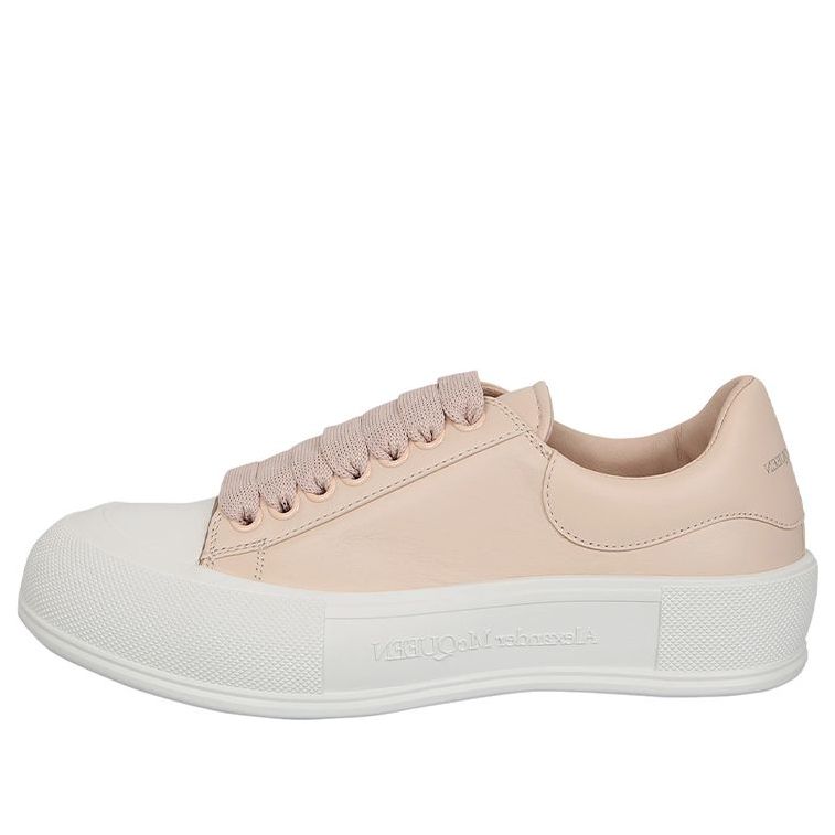 (Women) Alexander McQueen Deck Plimsoll Lace-Up Sneakers 'Peach White' 667245WIAB66835