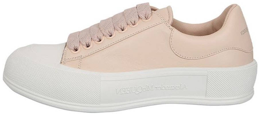 (Women) Alexander McQueen Deck Plimsoll Lace-Up Sneakers 'Peach White' 667245WIAB66835 Buy (Women) Alexander McQueen Deck Plimsoll Lace-Up Sneakers 'Peach White' 667245WIAB66835