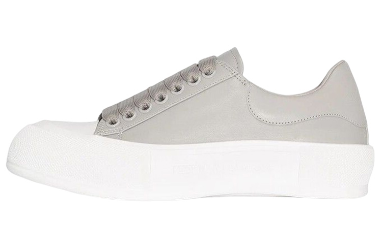 (Women) Alexander McQueen Deck Plimsoll Lace-Up Sneakers 'Grey White' 667245WIAB61806