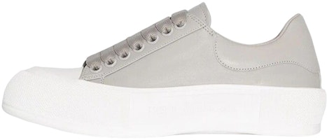 (Women) Alexander McQueen Deck Plimsoll Lace-Up Sneakers 'Grey White' 667245WIAB61806 (Women) Alexander McQueen Deck Plimsoll Lace-Up Sneakers 'Grey White' 667245WIAB61806