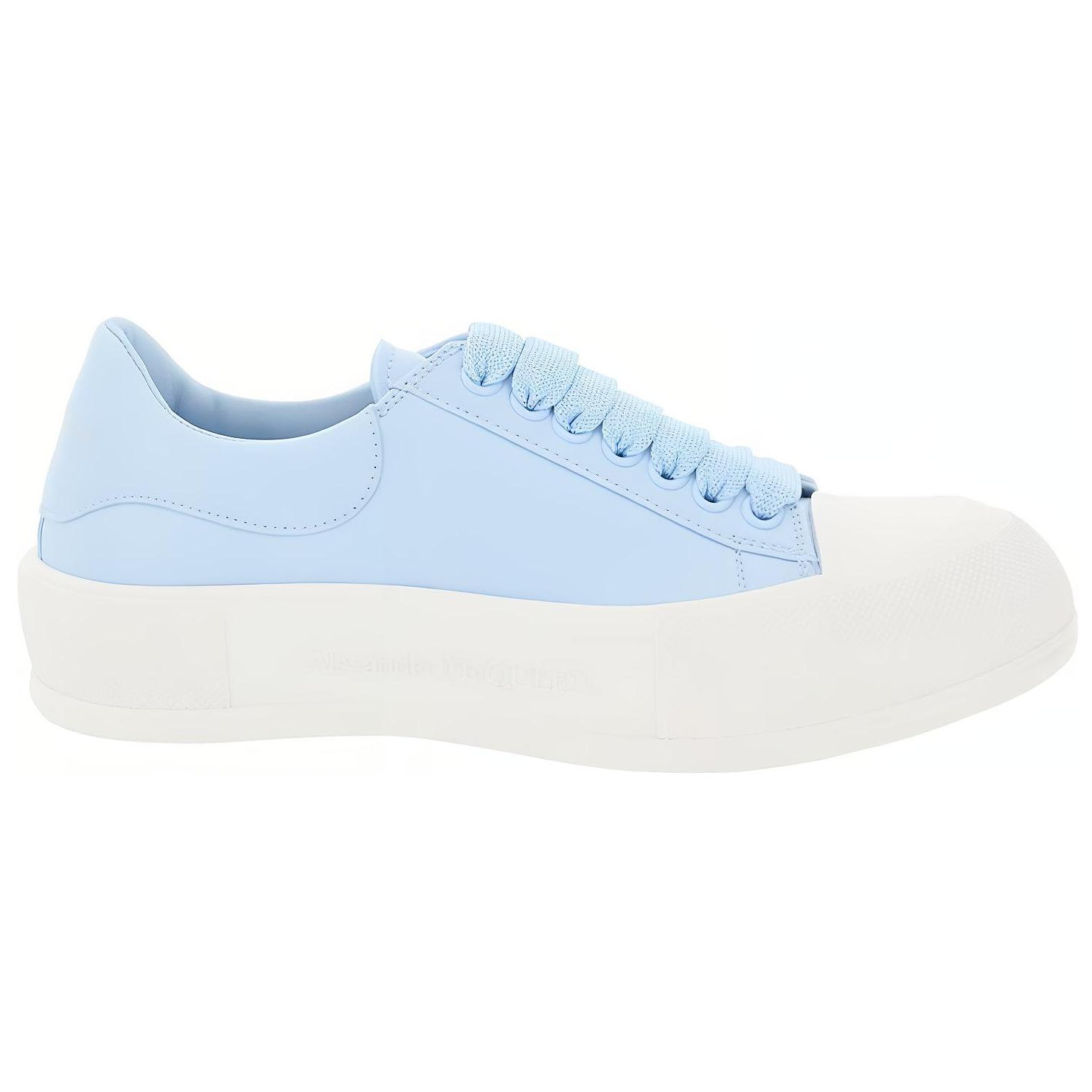 Order (W) Alexander McQueen Deck Plimsoll Sneakers 'Biru Putih' - Tali Depan 667245WIAB64469