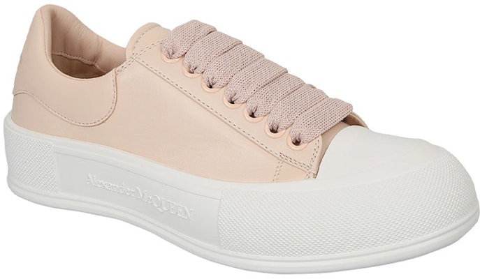 (Women) Alexander McQueen Deck Plimsoll Lace-Up Sneakers 'Peach White' 667245WIAB66835 Order (Women) Alexander McQueen Deck Plimsoll Lace-Up Sneakers 'Peach White' 667245WIAB66835