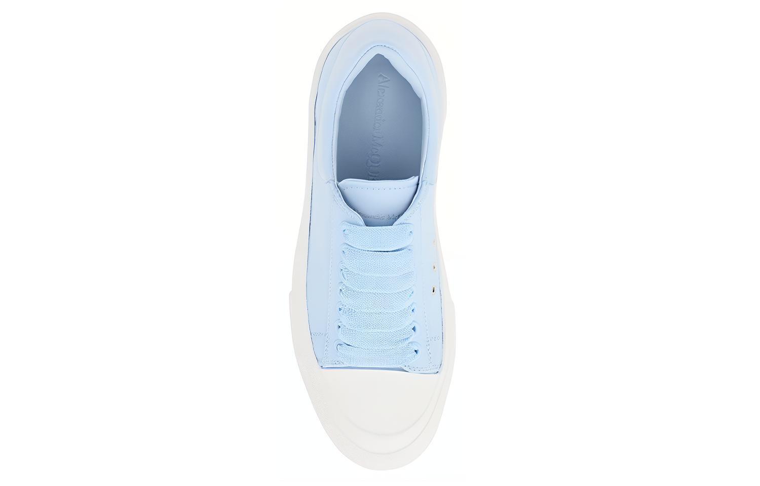 Lookbook (W) Alexander McQueen Deck Plimsoll Sneakers 'Biru Putih' - Tali Depan 667245WIAB64469