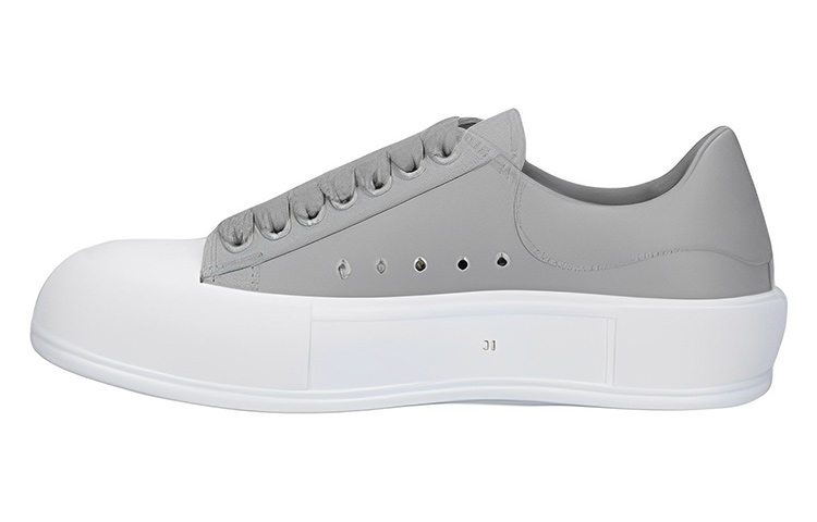 Lookbook (Women) Alexander McQueen Deck Plimsoll Lace-Up Sneakers 'Grey White' 667245WIAB61806