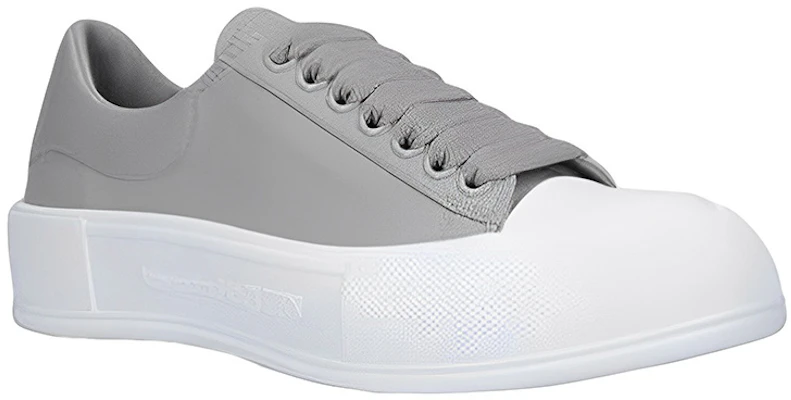 (Women) Alexander McQueen Deck Plimsoll Lace-Up Sneakers 'Grey White' 667245WIAB61806 Shop (Women) Alexander McQueen Deck Plimsoll Lace-Up Sneakers 'Grey White' 667245WIAB61806
