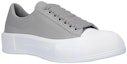 Shop (W) Alexander McQueen Deck Plimsoll Lace-Up Sneakers 'Kelabu Putih' 667245WIAB61806