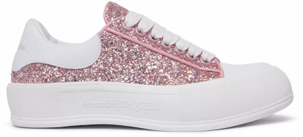 (Women) Alexander McQueen Deck Plimsoll Low 'Rose Gold Reflective Glitter' 676687-W4RN3-5686 (Women) Alexander McQueen Deck Plimsoll Low 'Rose Gold Reflective Glitter' 676687-W4RN3-5686