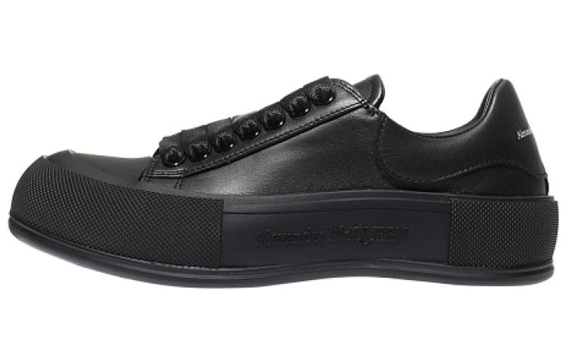 (Women) Alexander McQueen Deck Plimsoll Low 'Triple Black' 697121WIAB61000