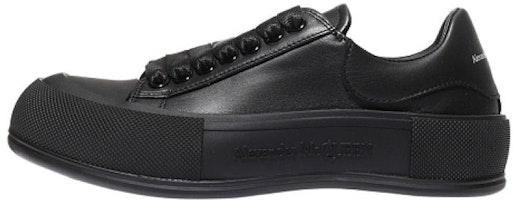 (Women) Alexander McQueen Deck Plimsoll Low 'Triple Black' 697121WIAB61000 (Women) Alexander McQueen Deck Plimsoll Low 'Triple Black' 697121WIAB61000