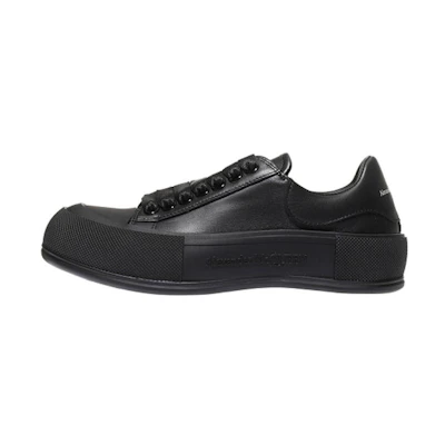 (W) Alexander McQueen Deck Plimsoll Low 'Triple Black'