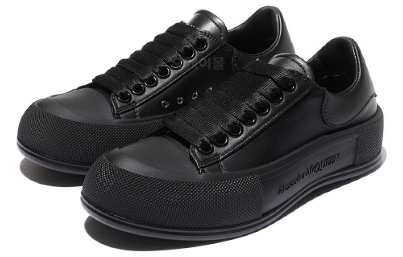 Order (Women) Alexander McQueen Deck Plimsoll Low 'Triple Black' 697121WIAB61000