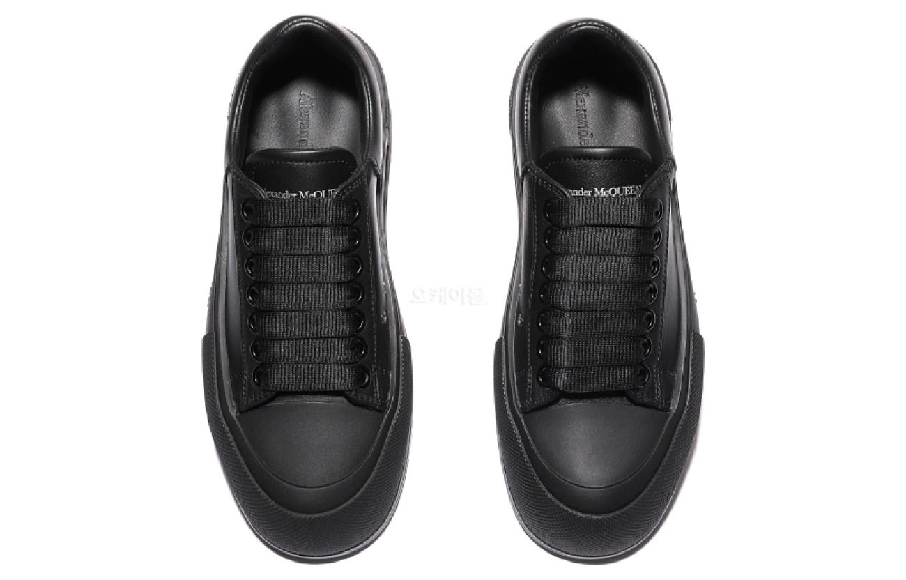 Lookbook (Women) Alexander McQueen Deck Plimsoll Low 'Triple Black' 697121WIAB61000
