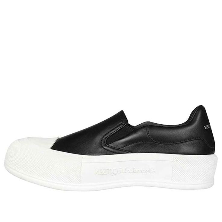 (W) Alexander McQueen Deck Skate Plimsoll 'Black White'