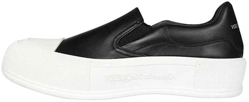 (Women) Alexander McQueen Deck Skate Plimsoll 'Black White' 654592WHZT81070 (Women) Alexander McQueen Deck Skate Plimsoll 'Black White' 654592WHZT81070
