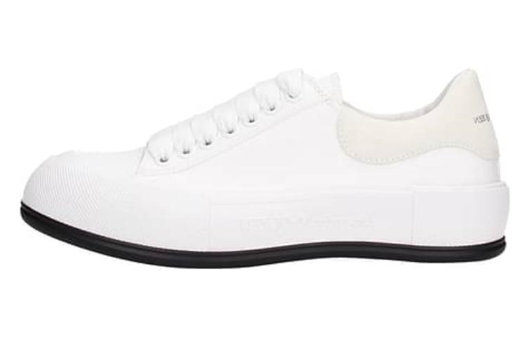 (Women) Alexander McQueen Deck Skate Plimsoll Lace Up 'Beige White' 654593W4MV79074