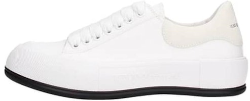 (Women) Alexander McQueen Deck Skate Plimsoll Lace Up 'Beige White' 654593W4MV79074 (Women) Alexander McQueen Deck Skate Plimsoll Lace Up 'Beige White' 654593W4MV79074