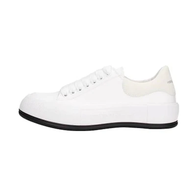 (W) Alexander McQueen Deck Skate Plimsoll Lace Up 'Beige White'
