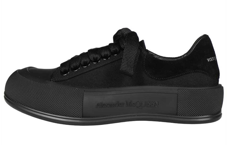 (Women) Alexander McQueen Deck Skate Plimsoll Lace Up 'Black' 654593W4MV71000