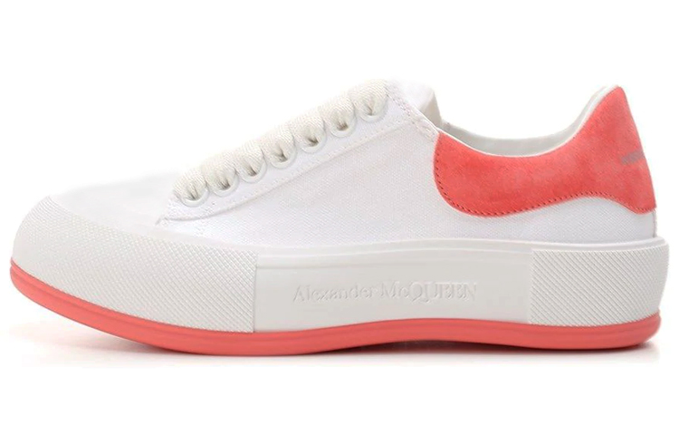 (Women) Alexander McQueen Deck Lace-Up Plimsoll 'White Coral' 654593W4MV79097