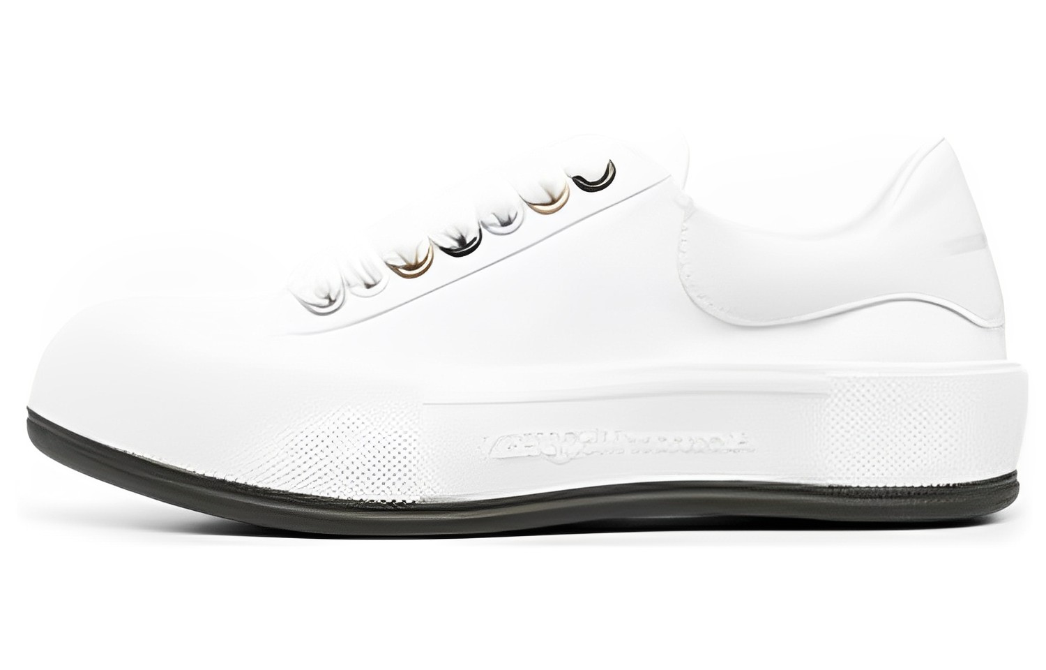 (Women) Alexander McQueen Deck Skate Plimsoll Lace Up 'White Metallic' 654593W4MVR9549