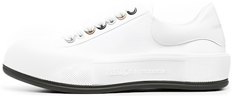 (Women) Alexander McQueen Deck Skate Plimsoll Lace Up 'White Metallic' 654593W4MVR9549 (Women) Alexander McQueen Deck Skate Plimsoll Lace Up 'White Metallic' 654593W4MVR9549