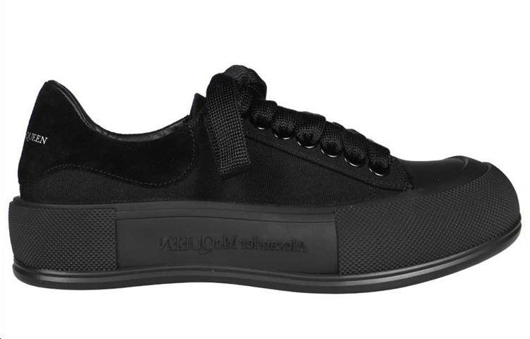 Order (W) Alexander McQueen Deck Skate Plimsoll Lace Up ''Nero'' 654593W4MV71000