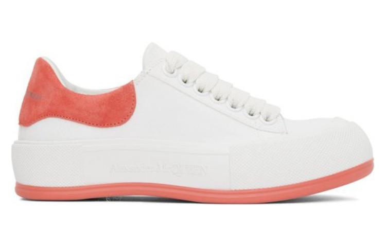 Order (W) Alexander McQueen Deck Skate Plimsoll Lace Up 'Putih Coral' 654593W4MV79097