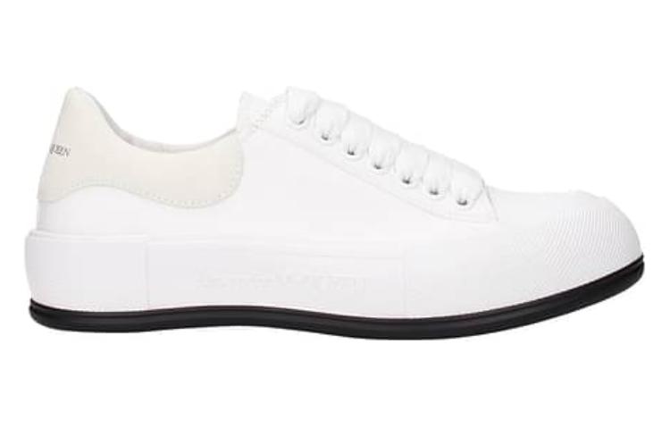 Order (W) Alexander McQueen Deck Skate Plimsoll Tali 'Beige Putih' 654593W4MV79074