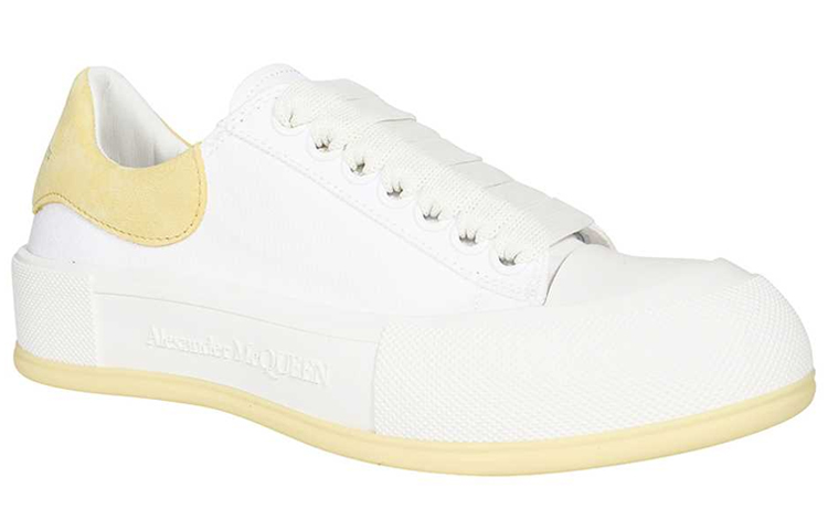 Lookbook (W) Alexander McQueen Deck Skate Plimsoll Lace Up 'Putih Kuning' 654593W4MV79781