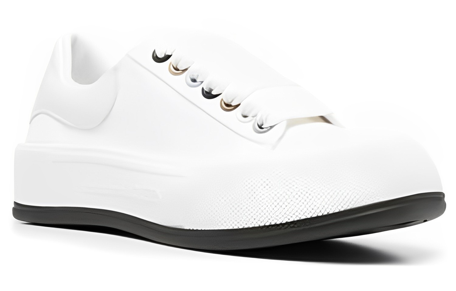 Lookbook (Women) Alexander McQueen Deck Skate Plimsoll Lace Up 'White Metallic' 654593W4MVR9549