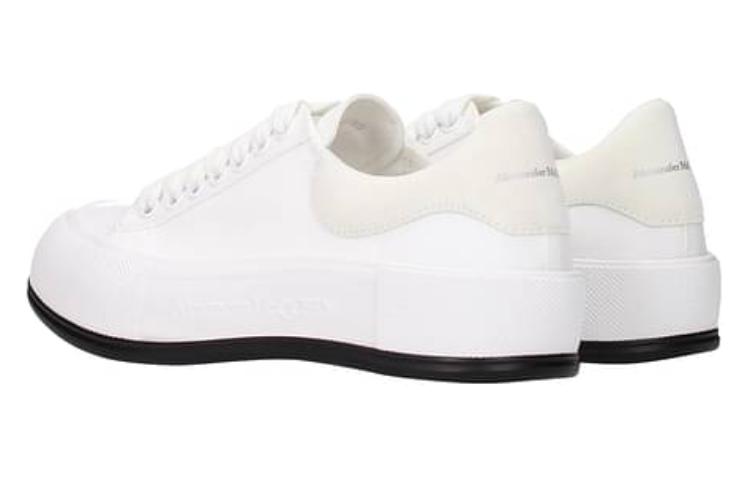 Shop (W) Alexander McQueen Deck Skate Plimsoll Cordones 'Beige Blanco' 654593W4MV79074