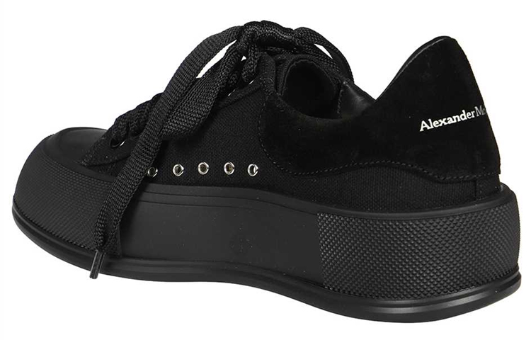 Shop (W) Alexander McQueen Deck Skate Plimsoll Lace Up ''Nero'' 654593W4MV71000