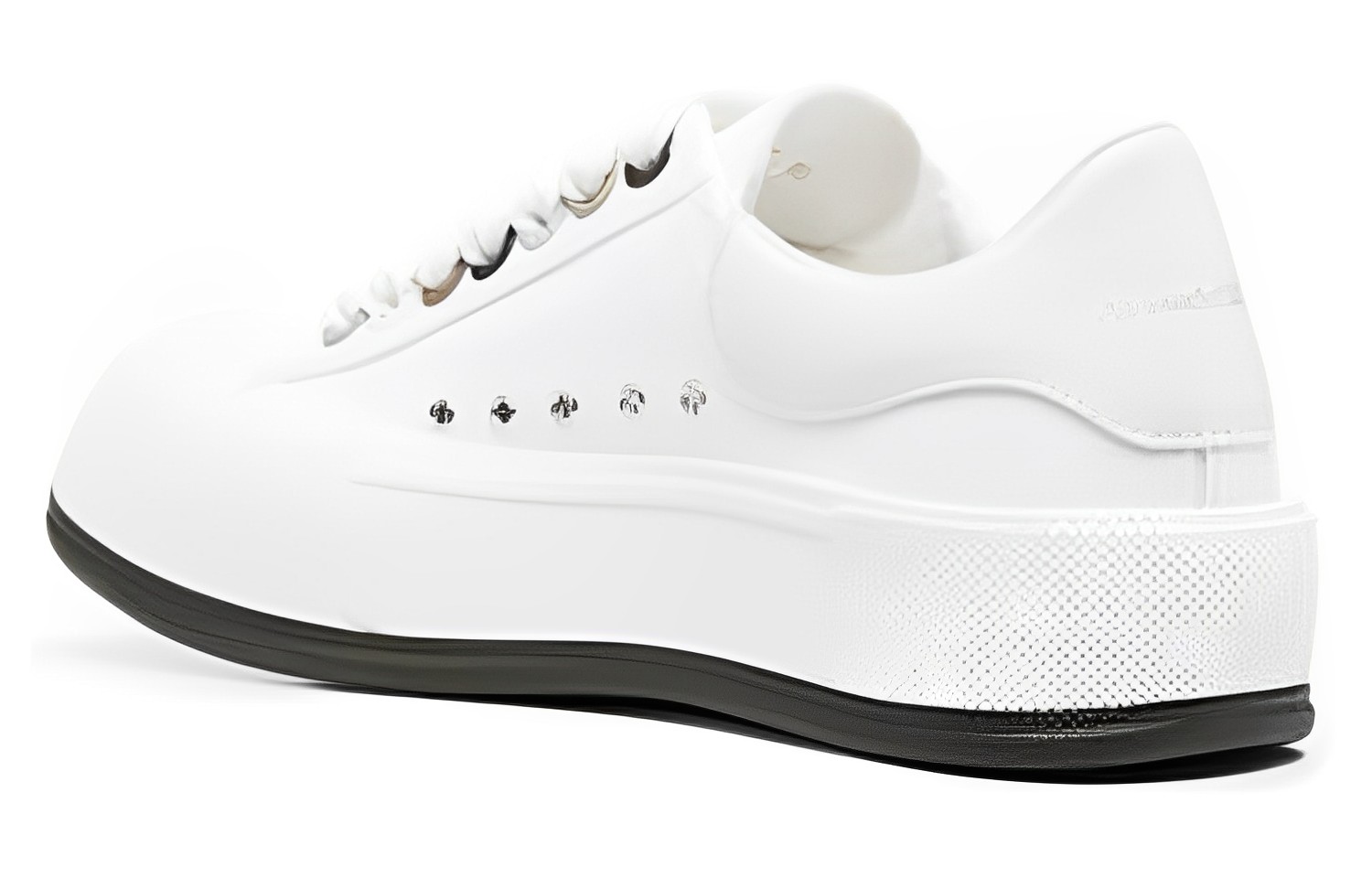 Shop (W) Alexander McQueen Deck Skate Plimsoll Lace Up 'Putih Metalik' 654593W4MVR9549