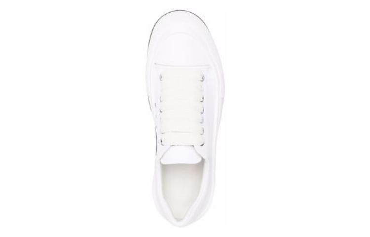 Purchase (Women) Alexander McQueen Deck Skate Plimsoll Lace Up 'White Metallic' 654593W4MVR9549