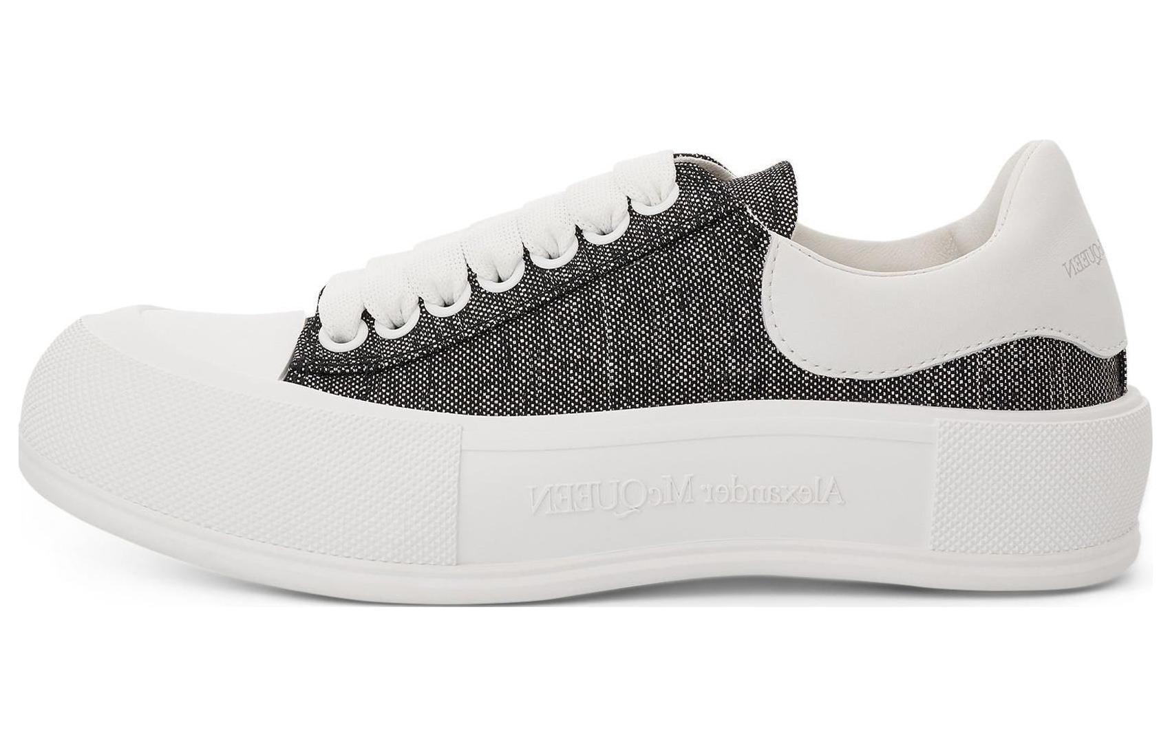 (Women) Alexander McQueen Deck Skate Plimsoll Shoes 'White Grey' 697120W4US18462