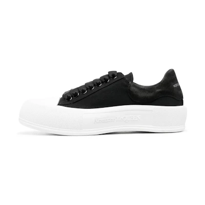 (W) Alexander McQueen Deck Skate Plimsoll Shoes 'Black White'