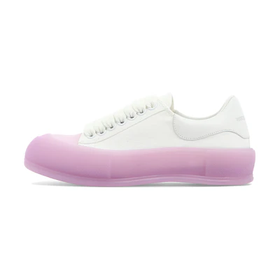 (W) Alexander McQueen Deck Skate Plimsoll Shoes 'White Pink'