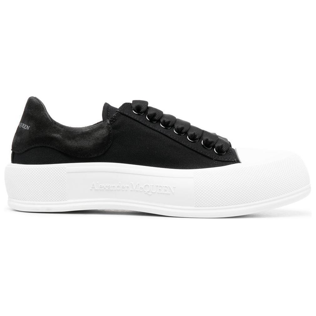 Order (W) Sepatu Alexander McQueen Deck Skate Plimsoll 'Hitam Putih' 697120W4MV71070