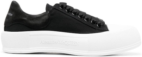 (W) Alexander McQueen Deck Skate Plimsoll Zapatos 'Negro Blanco' 697120W4MV71070 Order (W) Alexander McQueen Deck Skate Plimsoll Zapatos 'Negro Blanco' 697120W4MV71070