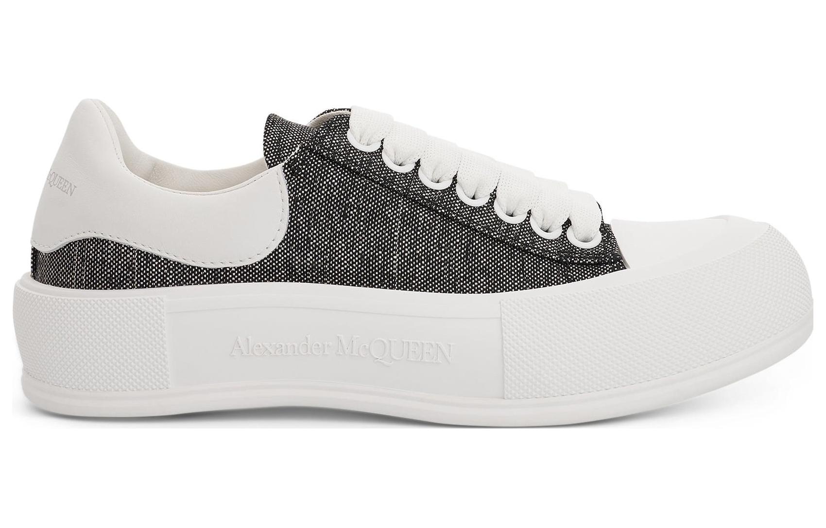 Order (Women) Alexander McQueen Deck Skate Plimsoll Shoes 'White Grey' 697120W4US18462